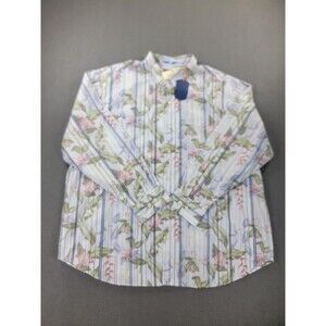 Tommy Bahama Shirt Mens Big 2X Blue‎ Jungle Mist Floral BT316431 Banff Button Up